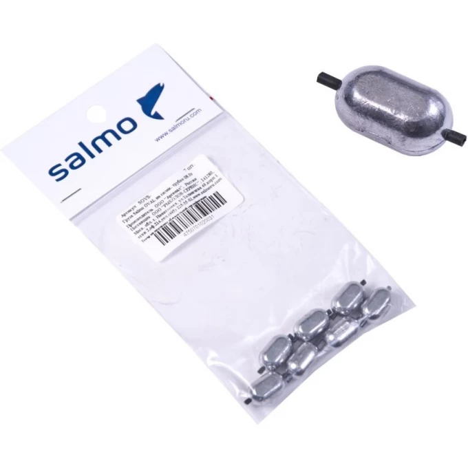 Груза SALMO Oval на силиконовой трубке 10.0г 7шт SOVS-0100 Груза SALMO Oval на силиконовой трубке 10.0г 7шт SOVS-0100