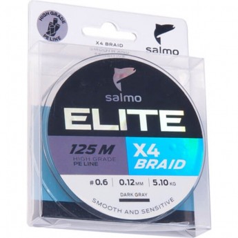 Леска плетёная SALMO Elite Х4 Braid Dark Gray 125/010 Леска плетёная SALMO Elite Х4 Braid Dark Gray 125/010
